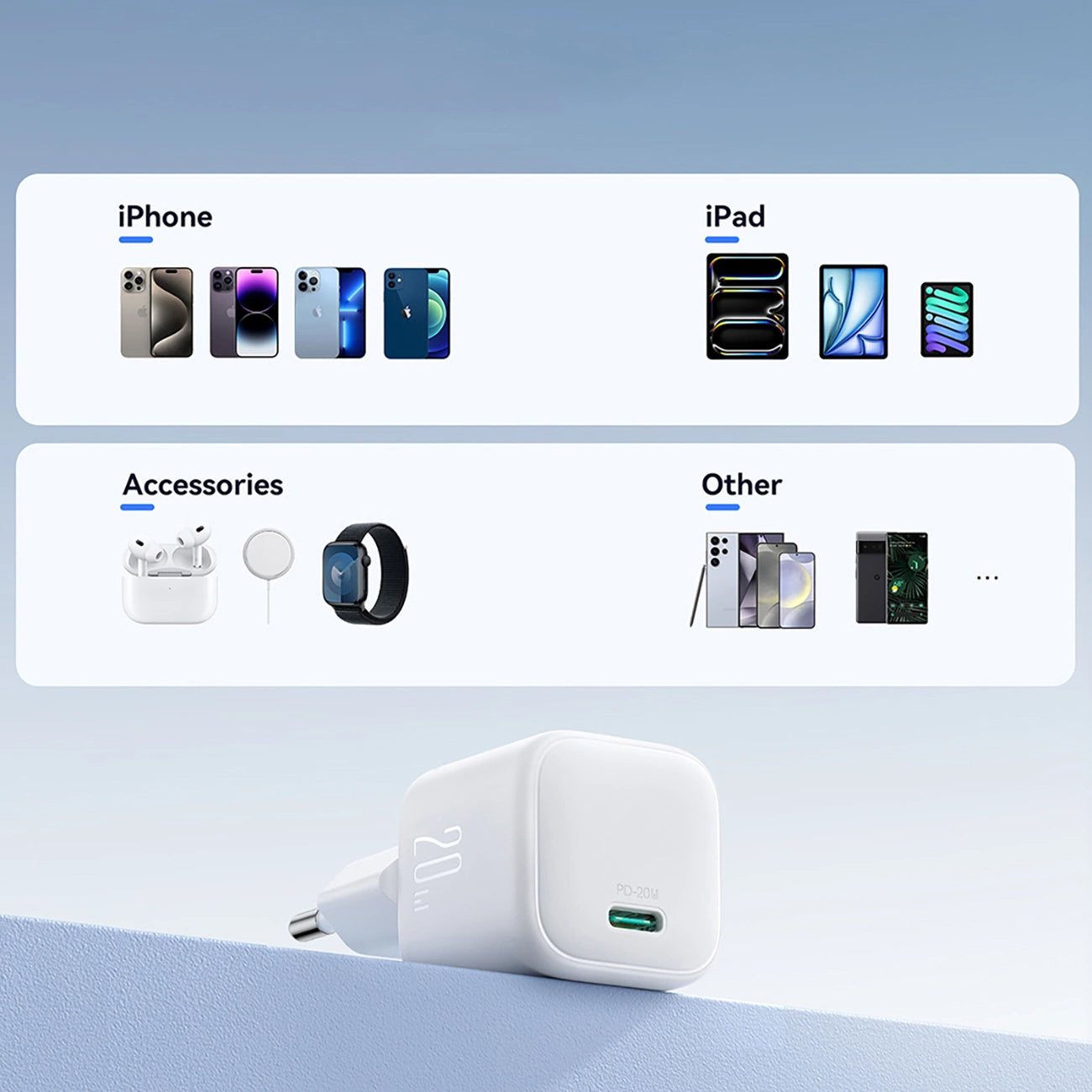 Sieťová nabíjačka Joyroom JR-TCG08, 20W, 3A, 1 x USB-C, Biela
