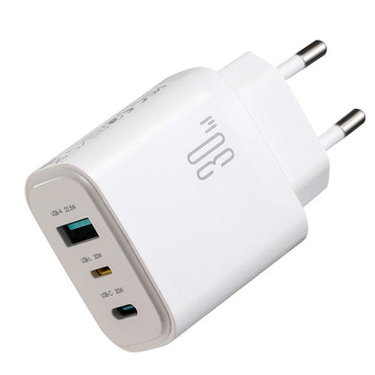 Sieťová nabíjačka Joyroom JR-TG6, 30W, 3A, 1 x Lightning - 1 x USB-A - 1 x USB-C, biela
