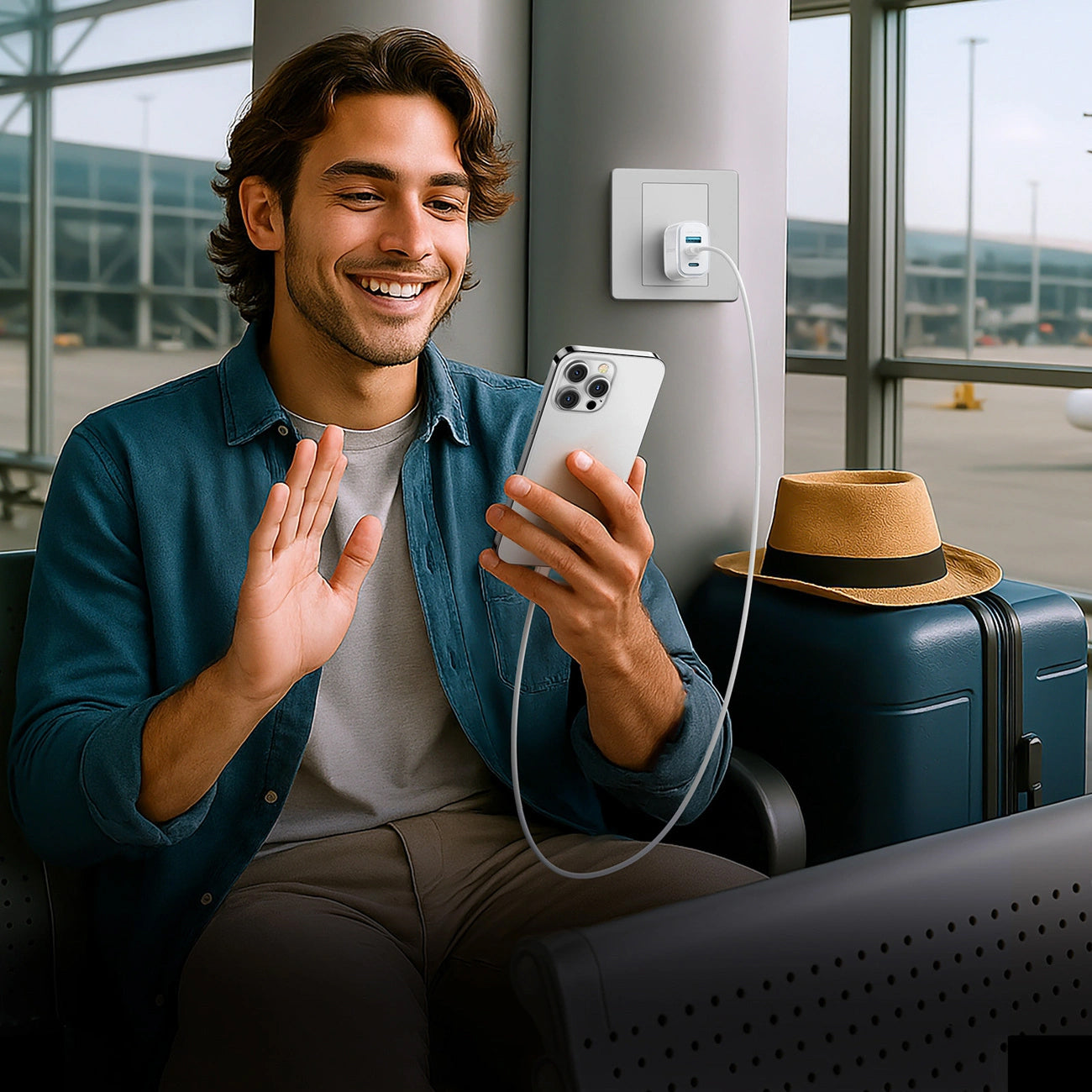 Sieťová nabíjačka Joyroom JR-TG6, 30W, 3A, 1 x Lightning - 1 x USB-A - 1 x USB-C, biela
