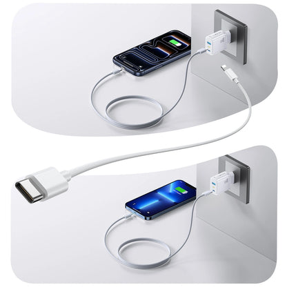 Sieťová nabíjačka Joyroom JR-TG6, 30W, 3A, 1 x Lightning - 1 x USB-A - 1 x USB-C, biela