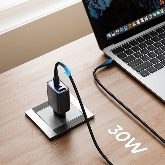 Sieťová nabíjačka McDodo CH-2180 Display, 30W, 3A, 1 x USB-A - 2 x USB-C, Čierna