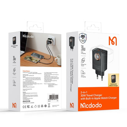 Sieťová nabíjačka McDodo CH-3700 Companion, 30W, 3A, 1 x USB-A - 1 x USB-C, čierna