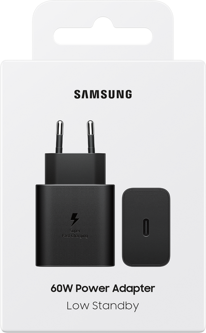 Sieťová nabíjačka Samsung, 60W, 3A, 1 x USB-C, Čierna EP-T6010NBEGWW
