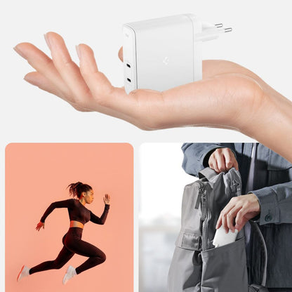 Sieťová nabíjačka Spigen Arcstation Pro, 140W, 3.25A, 2 x USB-C, Biela