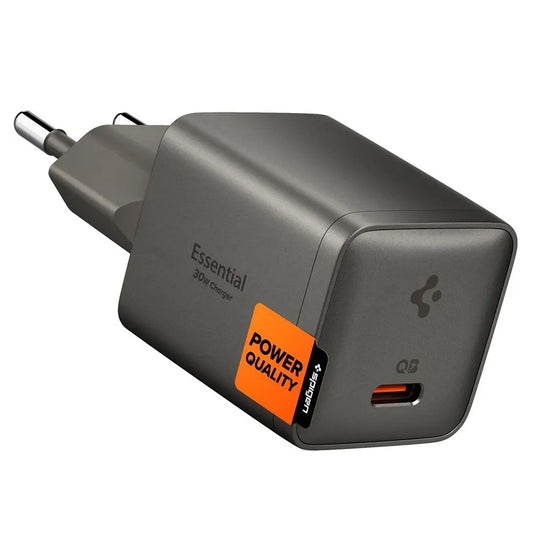 Sieťová nabíjačka Spigen EE301EU Essential, 30W, 3A, 1 x USB-C, sivá ACH10447