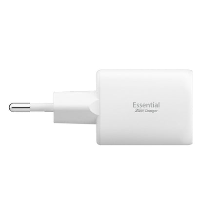 Sieťová nabíjačka Spigen Essential, 35W, 3A, 1 x USB-A - 1 x USB-C, Biela