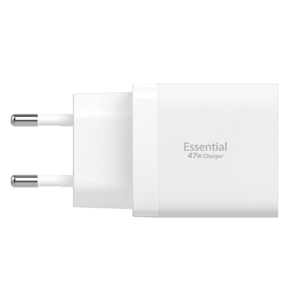 Spigen Essential Network Charger, 47W, 3A, 2 x USB-C, White ACH08707