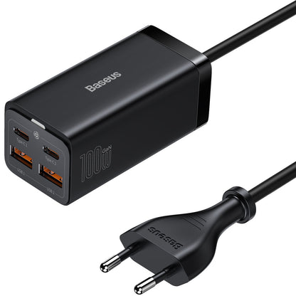 Nabíjačka Stanica Baseus GaN3 Pro, 100W, 5A, 2 x USB-A - 2 x USB-C, Čierna CCGP000101