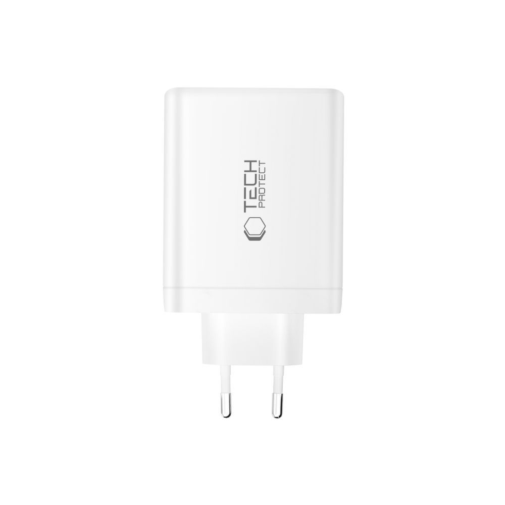 Sieťová nabíjačka Tech-Protect NC120W-GAN, 120W, 5A, 1 x USB-A - 3 x USB-C, Biela