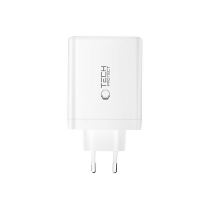 Sieťová nabíjačka Tech-Protect NC120W-GAN, 120W, 5A, 1 x USB-A - 3 x USB-C, Biela