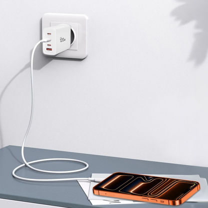 Sieťová nabíjačka Tech-Protect NC120W-GAN, 120W, 5A, 1 x USB-A - 3 x USB-C, Biela