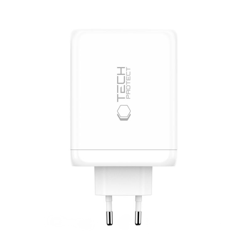 Sieťová nabíjačka Tech-Protect NC200W-GAN, 200W, 5A, 1 x USB-A - 3 x USB-C, Biela