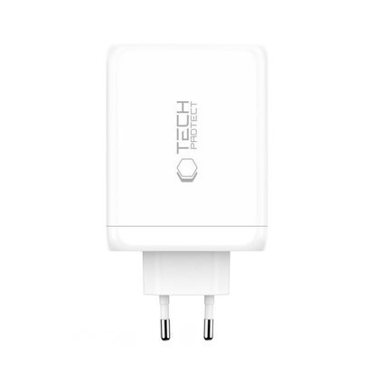 Sieťová nabíjačka Tech-Protect NC200W-GAN, 200W, 5A, 1 x USB-A - 3 x USB-C, Biela