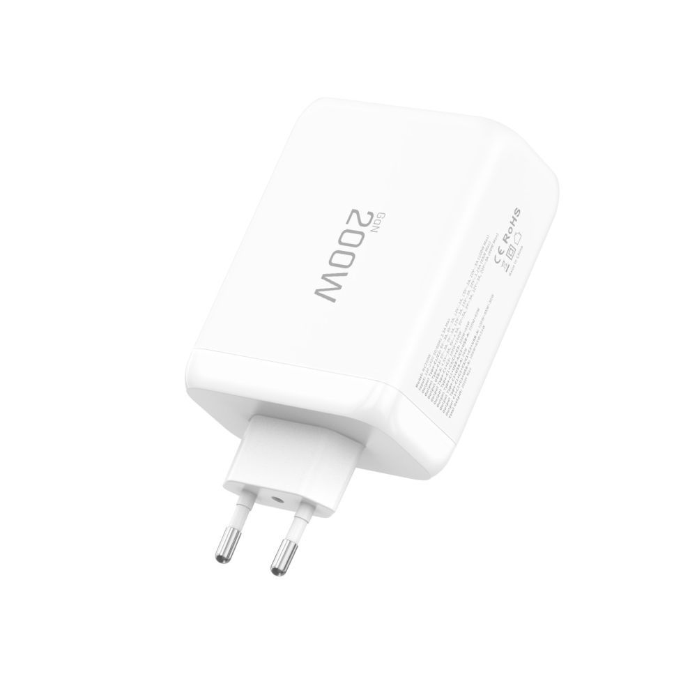 Sieťová nabíjačka Tech-Protect NC200W-GAN, 200W, 5A, 1 x USB-A - 3 x USB-C, Biela