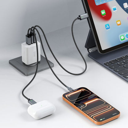 Sieťová nabíjačka Tech-Protect NCA65W, 65W, 3A, 1 x USB-A - 2 x USB-C, Biela