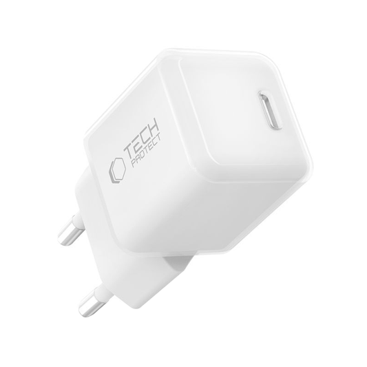 Sieťová nabíjačka Tech-Protect NCM25, 25W, 3A, 1 x USB-C, biela