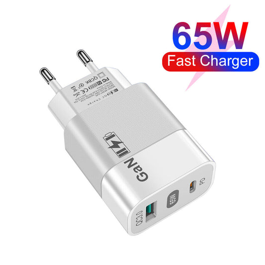 Sieťová nabíjačka Techsuit CHPD131, 65W, 3.25A, 1 x USB-A - 1 x USB-C, Biela