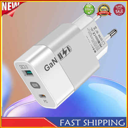 Sieťová nabíjačka Techsuit CHPD131, 65W, 3.25A, 1 x USB-A - 1 x USB-C, Biela