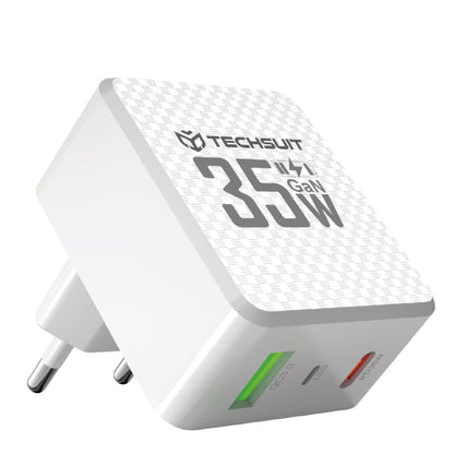 Sieťová nabíjačka Techsuit CHPD173 Tiny, 35W, 3A, 1 x USB-A - 1 x USB-C, Biela