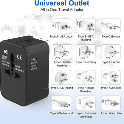 Sieťová nabíjačka Techsuit HHT202-2C Travel, 15W, 3A, 2 x USB-C, Čierna