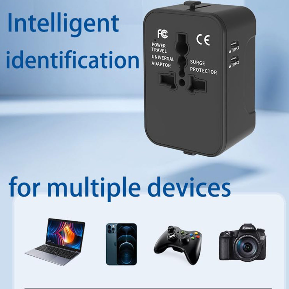 Sieťová nabíjačka Techsuit HHT202-2C Travel, 15W, 3A, 2 x USB-C, Čierna