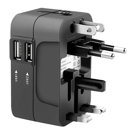 Sieťová nabíjačka Techsuit HHT202 Travel, 10W, 2A, 2 x USB-A, Čierna
