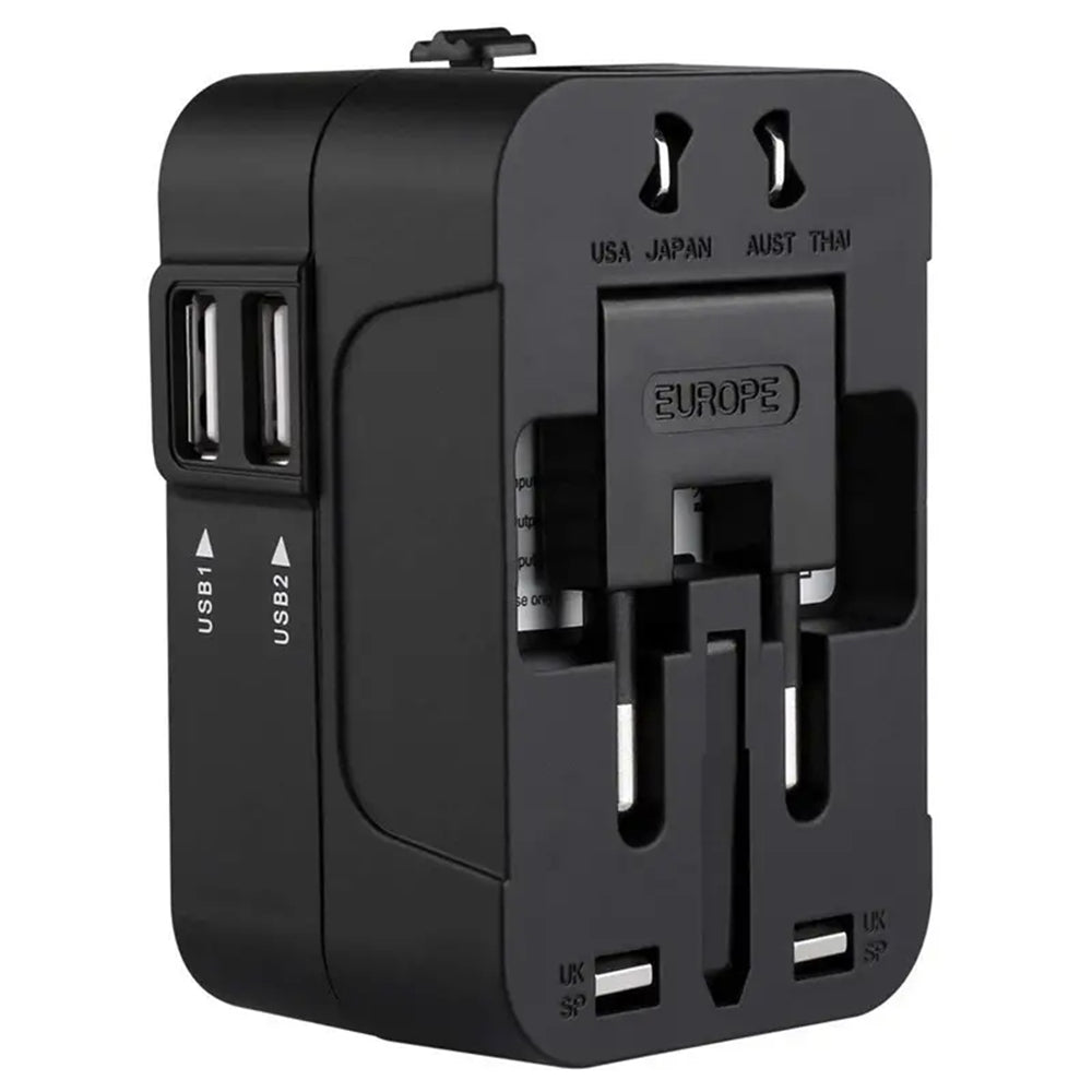 Sieťová nabíjačka Techsuit HHT202 Travel, 10W, 2A, 2 x USB-A, Čierna