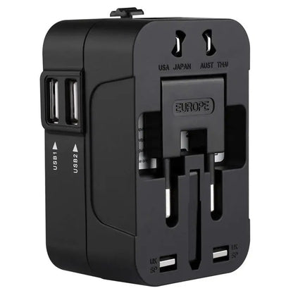 Sieťová nabíjačka Techsuit HHT202 Travel, 10W, 2A, 2 x USB-A, Čierna