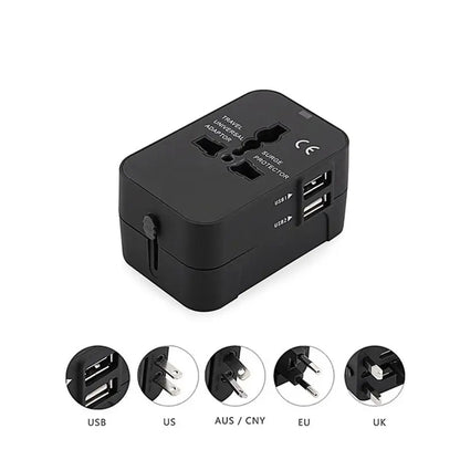 Sieťová nabíjačka Techsuit HHT202 Travel, 10W, 2A, 2 x USB-A, Čierna