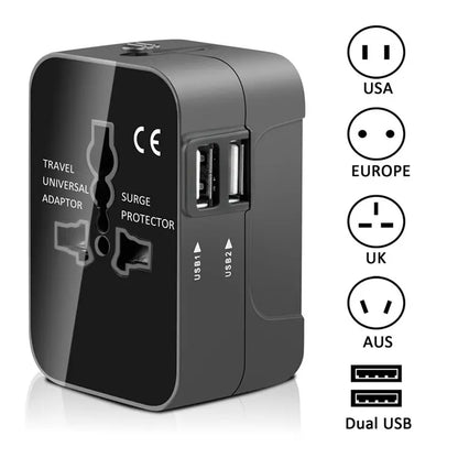 Sieťová nabíjačka Techsuit HHT202 Travel, 10W, 2A, 2 x USB-A, Čierna