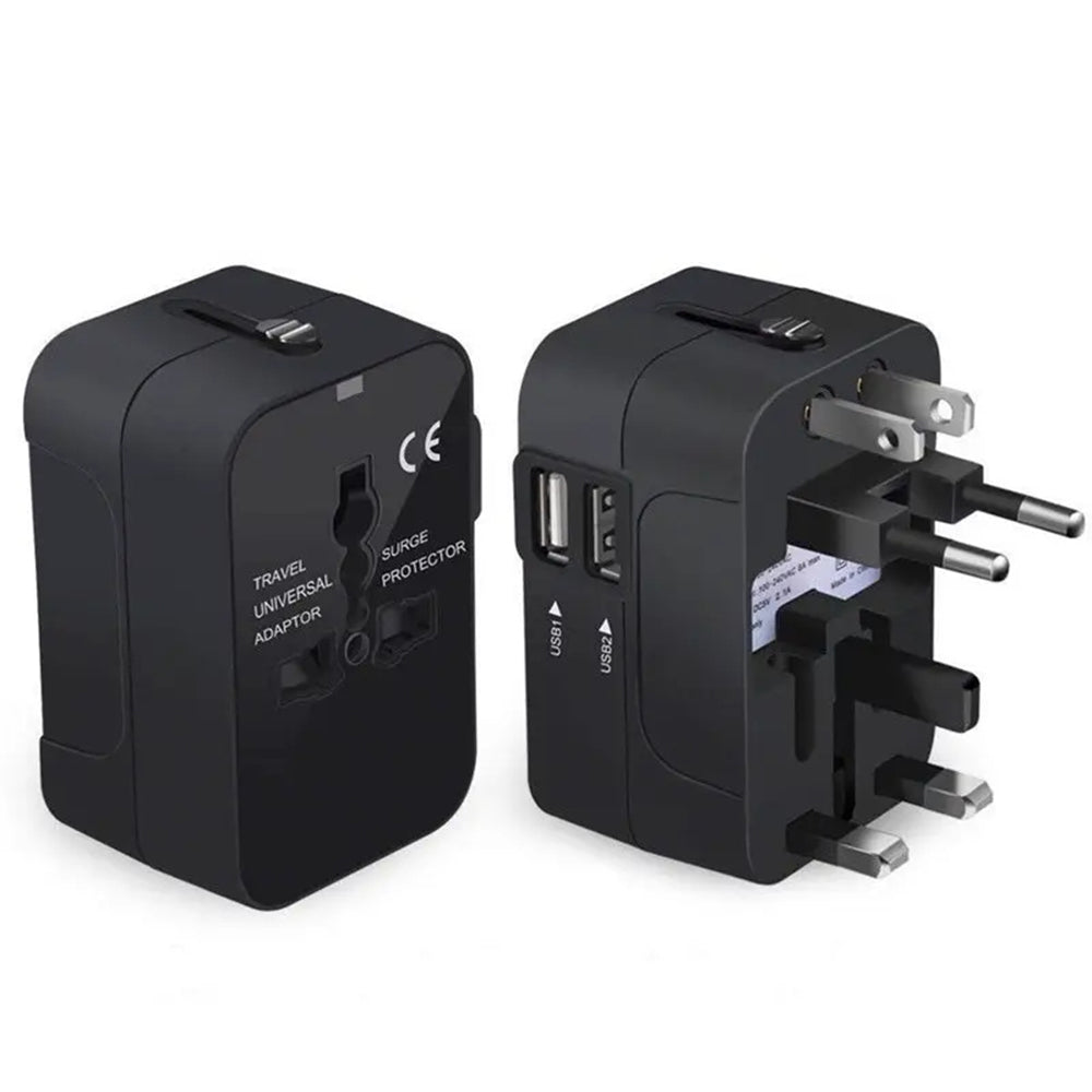 Sieťová nabíjačka Techsuit HHT202 Travel, 10W, 2A, 2 x USB-A, Čierna
