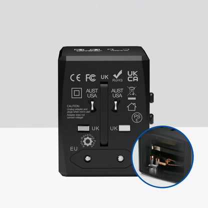 Sieťová nabíjačka Techsuit HHT904-B2 Travel, 20W, 3A, 2 x USB-A - 2 x USB-C, čierna