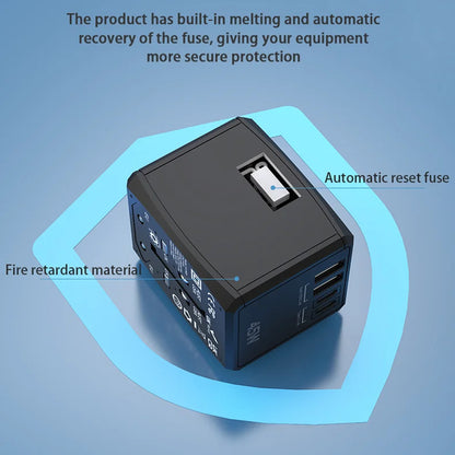 Sieťová nabíjačka Techsuit HHT905 Travel, 45W, 3A, 2 x USB-A - 2 x USB-C, Čierna