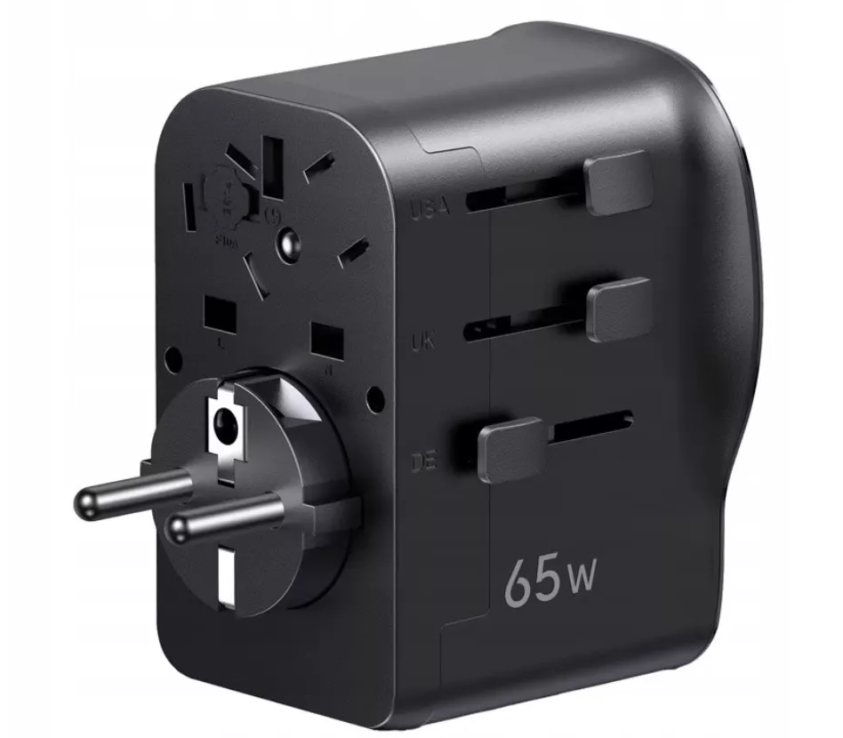 Sieťová nabíjačka UGREEN Travel S550 (55001), 65W, 3,25A, 1 x USB-A - 2 x USB-C, čierna