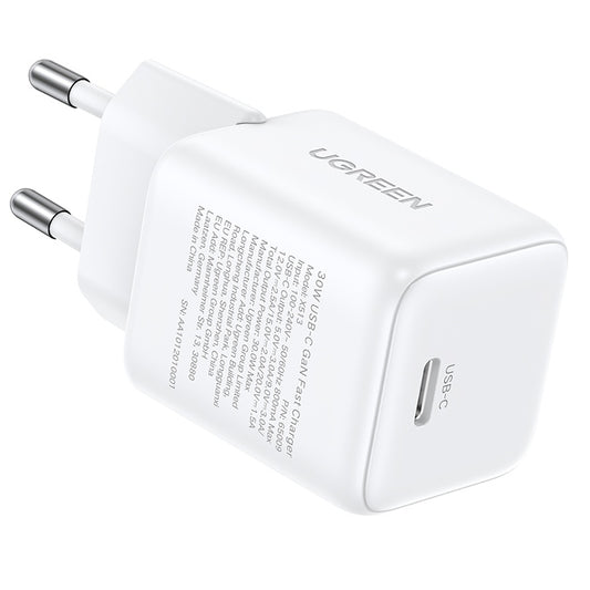 Sieťová nabíjačka UGREEN X513, 30W, 3A, 1 x USB-C, Biela