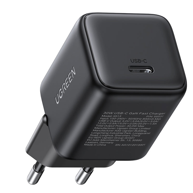 UGREEN X513 Network Charger, 30W, 3A, 1 x USB-C, Black