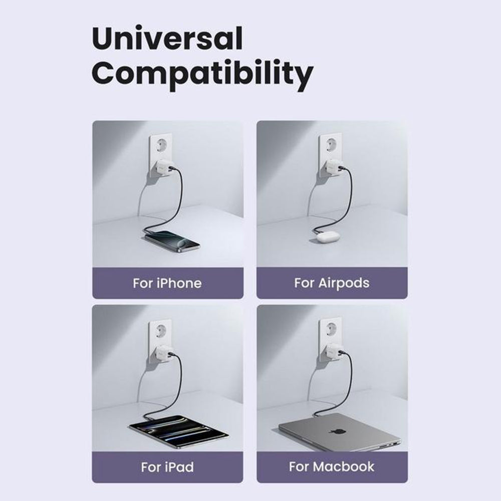 Sieťová nabíjačka UGREEN X516, 30W, 3A, 1 x USB-A - 1 x USB-C, Čierna