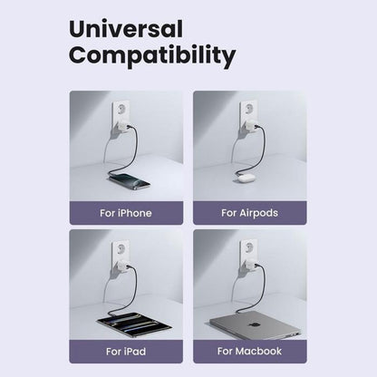 Sieťová nabíjačka UGREEN X516, 30W, 3A, 1 x USB-A - 1 x USB-C, Čierna