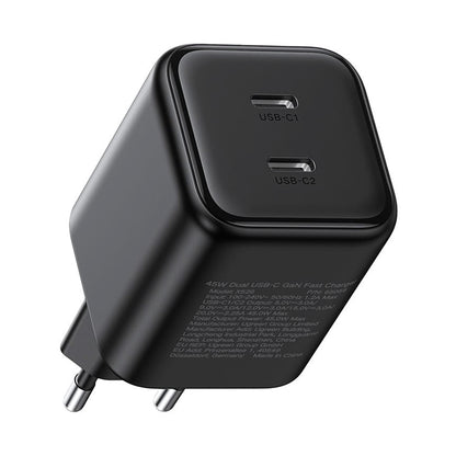 Sieťová nabíjačka UGREEN X526 (65058), 45W, 3A, 2 x USB-C, čierna