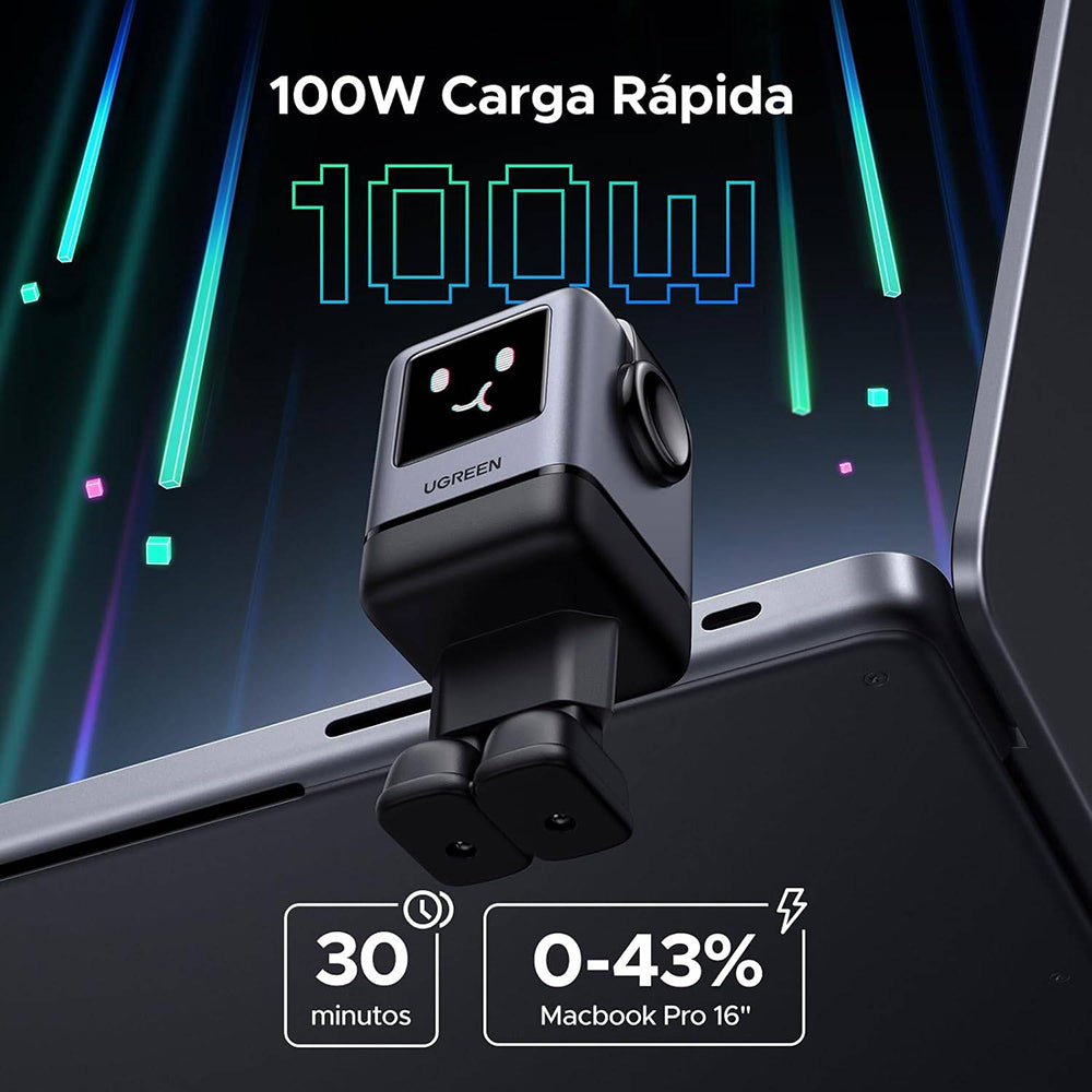Sieťová nabíjačka UGREEN X688 Uno, 100W, 5A, 1 x USB-A - 3 x USB-C, Čierna