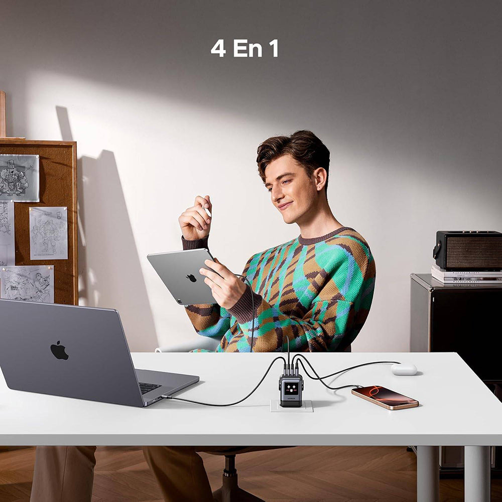 Sieťová nabíjačka UGREEN X688 Uno, 100W, 5A, 1 x USB-A - 3 x USB-C, Čierna