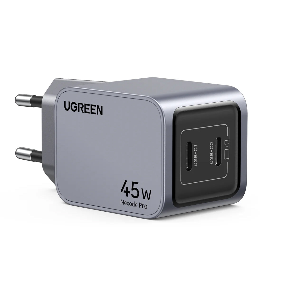 Sieťová nabíjačka UGREEN X707 Nexode Pro, 45 W, 3A, 2 x USB-C, sivá 