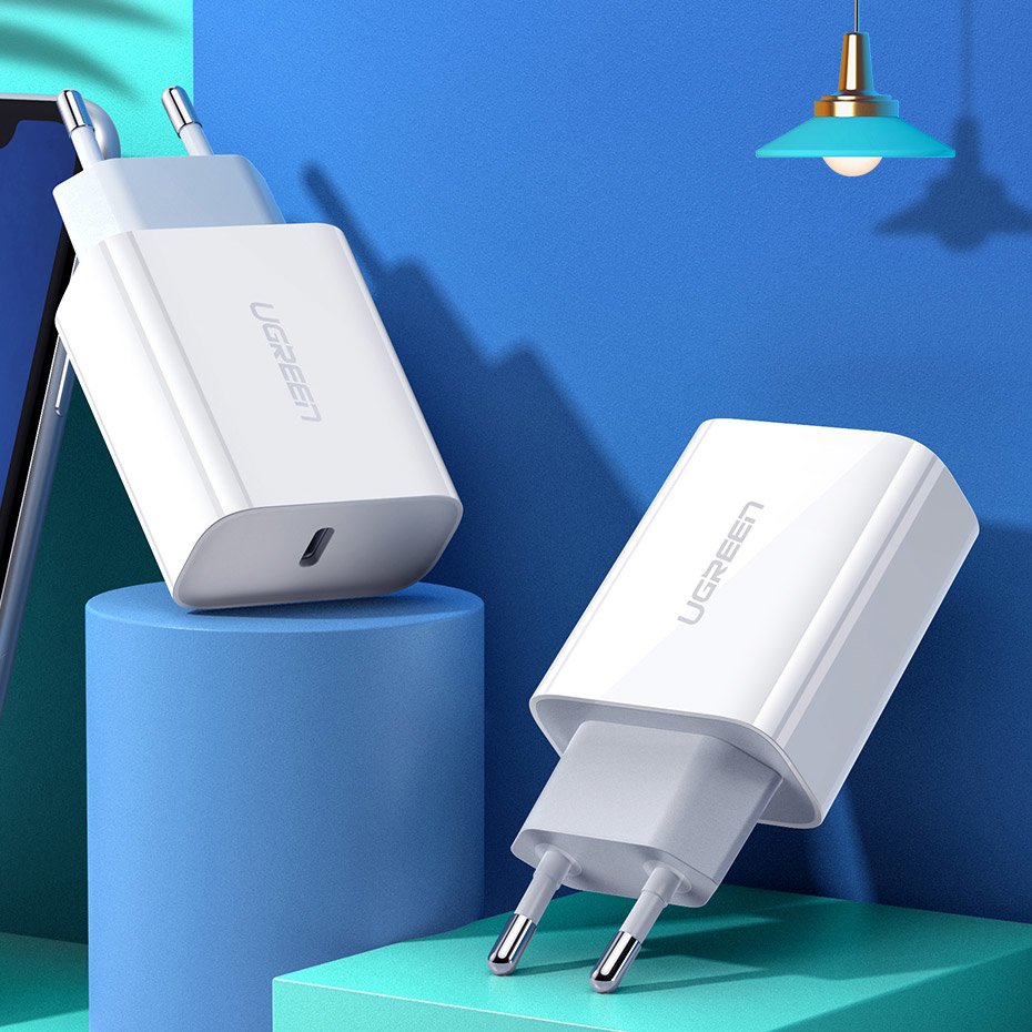 Sieťová nabíjačka UGREEN CD137, 18W, 3A, 1 x USB-C, Biela