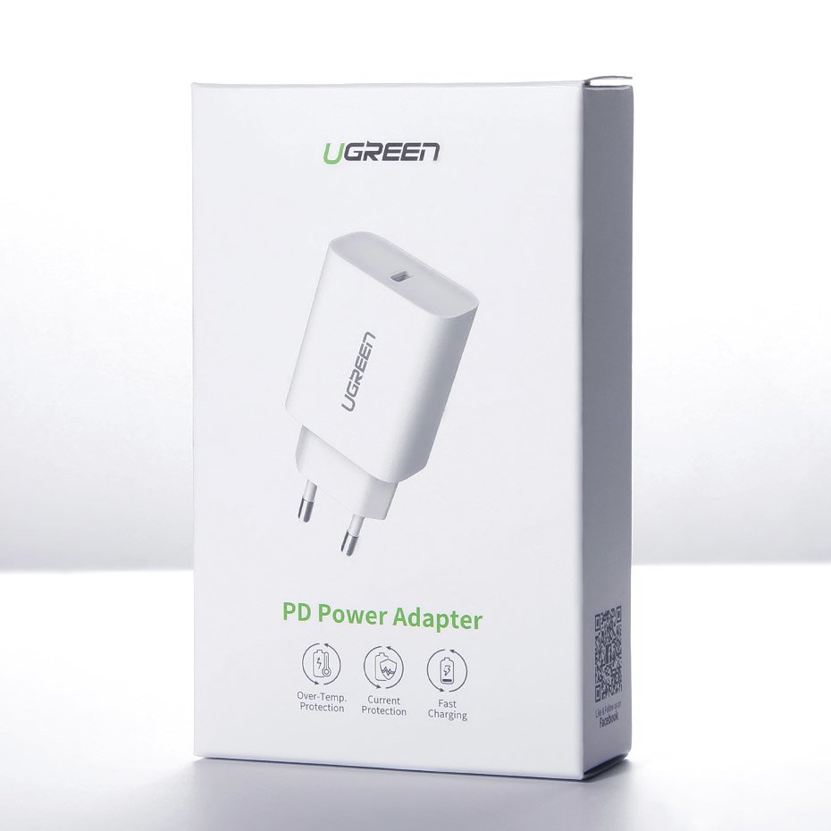 Sieťová nabíjačka UGREEN CD137, 18W, 3A, 1 x USB-C, Biela