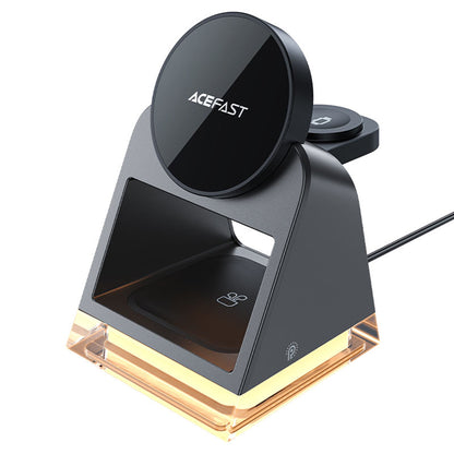 Bezdrôtová nabíjacia stanica Acefast E17 3v1, 15W, 1.67A, Čierna