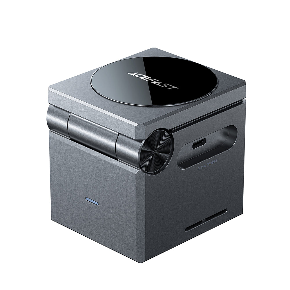 Bezdrôtová nabíjacia stanica Acefast E18 Rubik's Cube 3v1, 23W, 1.67A, Sivá