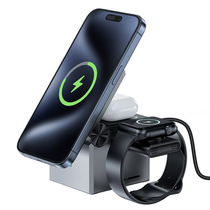 Bezdrôtová nabíjacia stanica Acefast E18 Rubik's Cube 3v1, 23W, 1.67A, Sivá