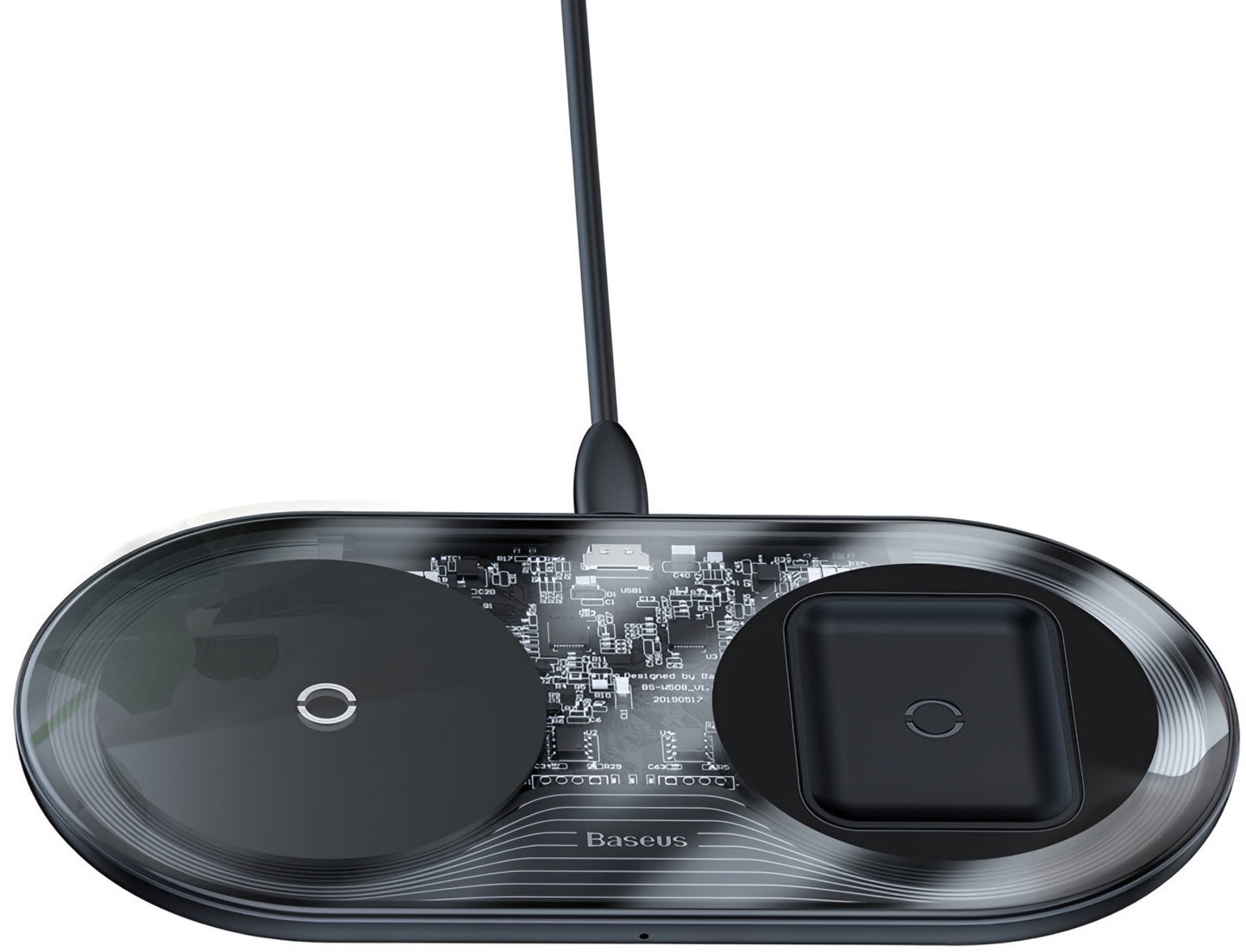 Bezdrôtová nabíjačka Baseus Simple 2in1, 15W, 1.67A, Transparentná WXJK-A01