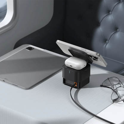 Bezdrôtová sieťová nabíjačka Baseus MagPro 3 v 1 USB-C, 25 W, 1 × USB-C, čierna P10264100123-01