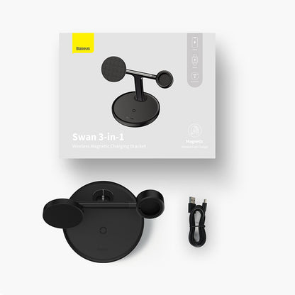Bezdrôtová nabíjacia stanica Baseus Swan 3v1, 20W, 1.67A, P10221302113-Z1